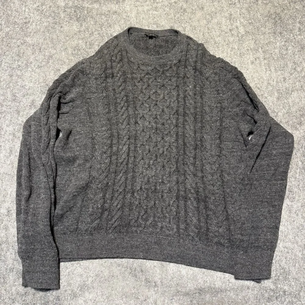 Vintage Banana Republic Mens Fisherman Sweater Size 2XL Cable Knit Wool Nylon